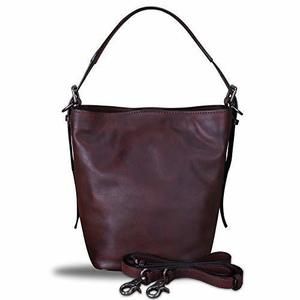 Italian Genuine Textured Satchel Barrel Bag Crossbody For